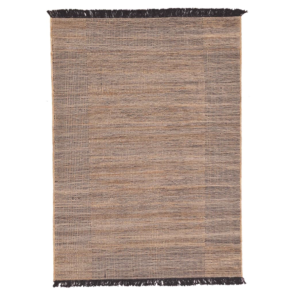 ECARPETGALLERY Flat-Weave Palas Denizli Taupe Jute Kilim - 5'3 x 7'3