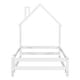 preview thumbnail 9 of 7, Twin Size Montessori Floor Bed with Fences, Modern Twin Kids Bed with House-shaped Headboard, Wood Twin Bed Frame for Girls,Boys