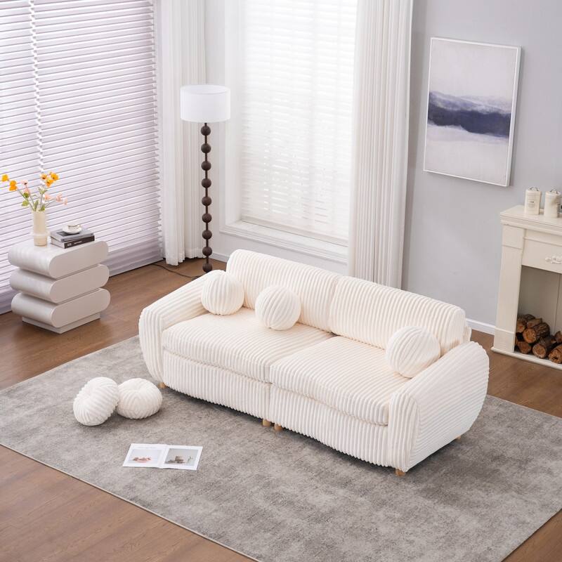 84.60" Chenille/Corduroy Upholstered Sofa