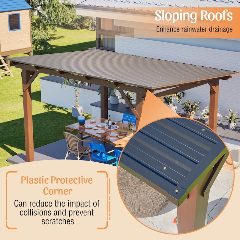 GDFStudio - Oliver Heavy Duty Outdoor Carport Gazebo with Waterproof Shade and Reinforced Base