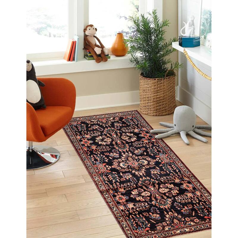 ECARPETGALLERY Hand-knotted Andelz Dark Navy Wool Rug - 4'1 x 10'0