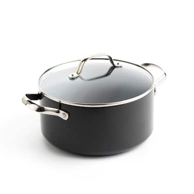GreenPan Valencia Pro Hard Anodized Induction Safe Healthy Ceramic Nonstick Gray Casserole with Lid, 5QT