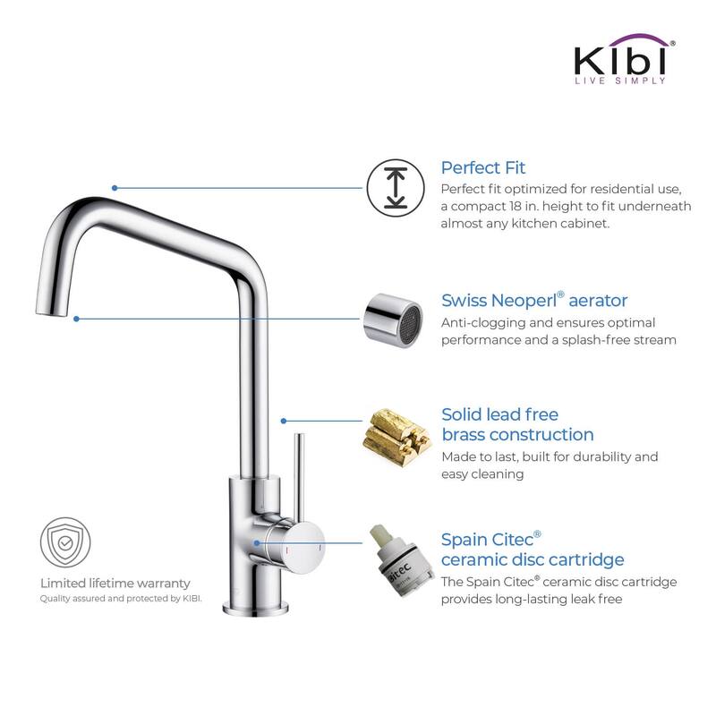 Single-Hole 1-Handle Kitchen Bar/Prep Sink Faucet