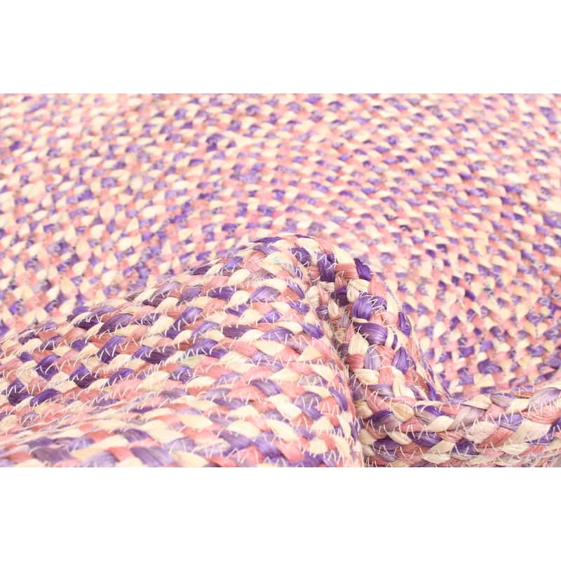ECARPETGALLERY Braided Weave Palas Denizli Pink Jute Rug - 3'0 x 3'0