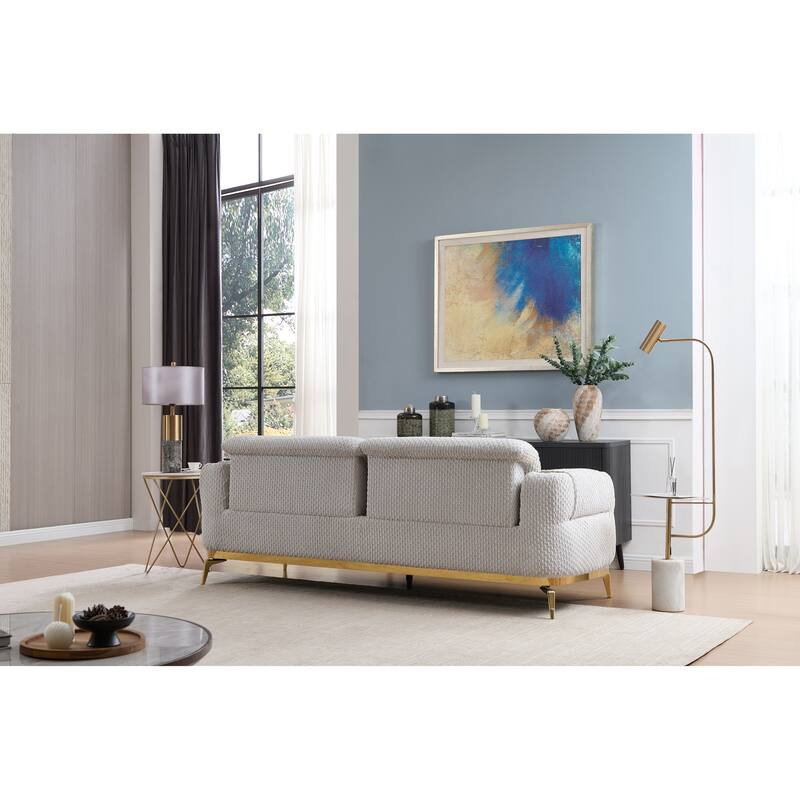 Zoe Sofa in Cream and Gray