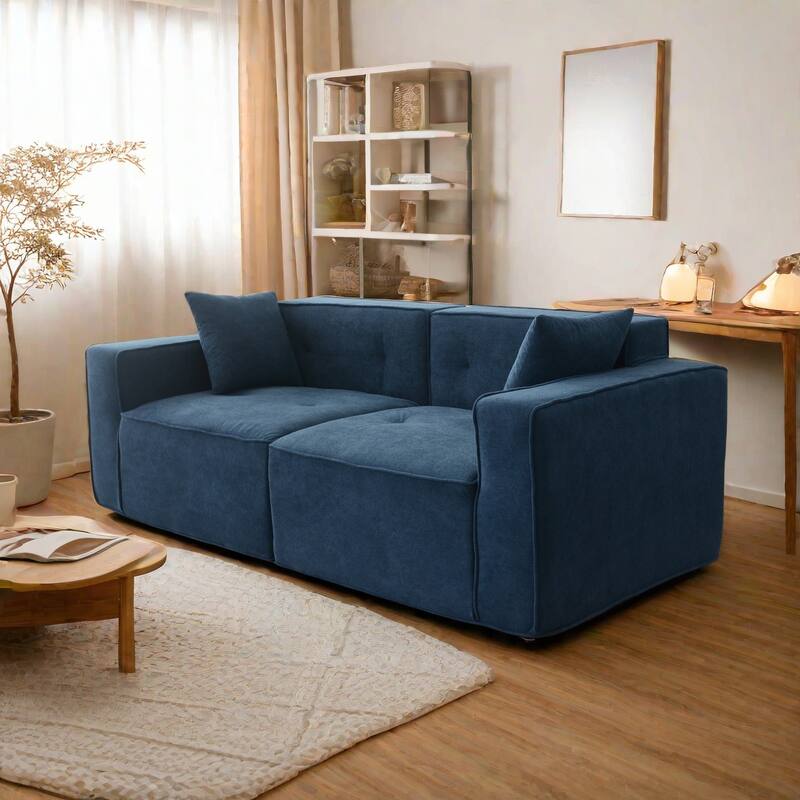 Ergonomic Sofa Couch with Pillow Top Armrests, Exquisite Upholstered Loveseat Indoor Sofa Couch Sofa Seating