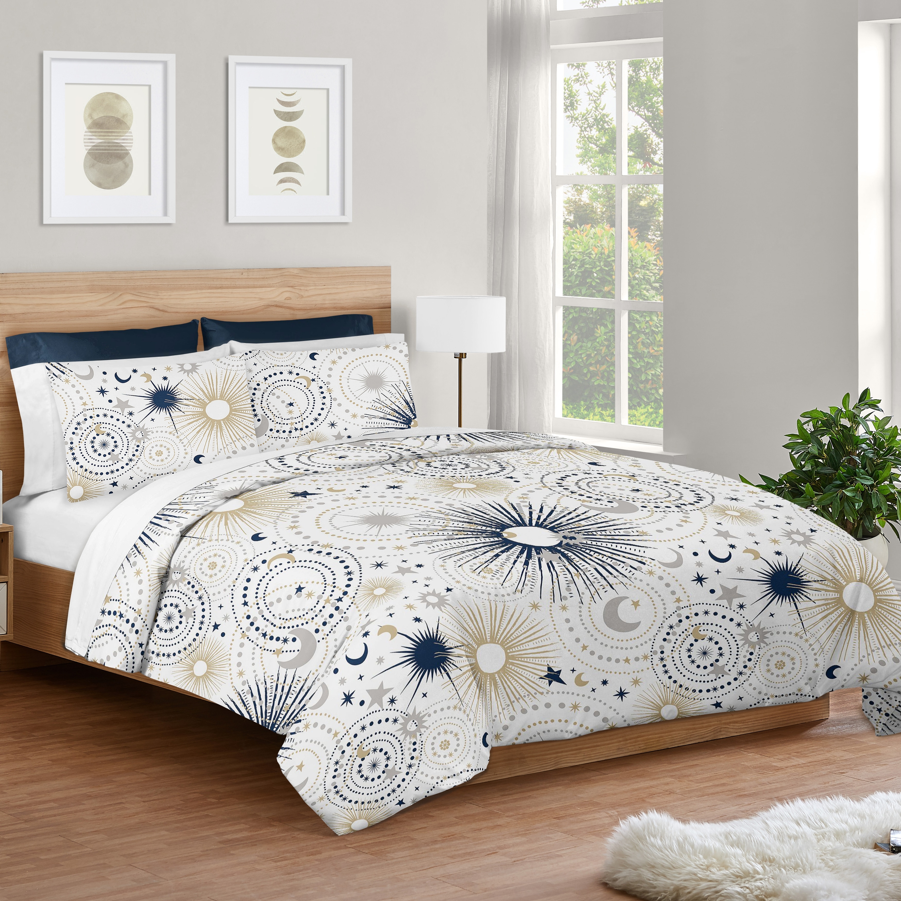 Sweet Jojo Designs Celestial 3 Piece Full queen Comforter Set In Blue