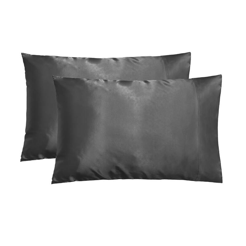 NIGHT Satin Pillowcase for Skin & Hair 2-Pack - Gunmetal - Standard