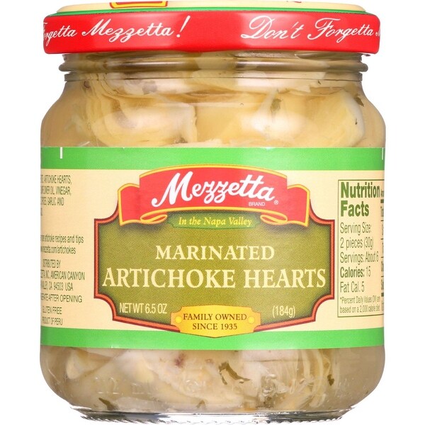 Mezzetta Artichoke Hearts - Marinated - Imported - 6.5 oz - case of 12
