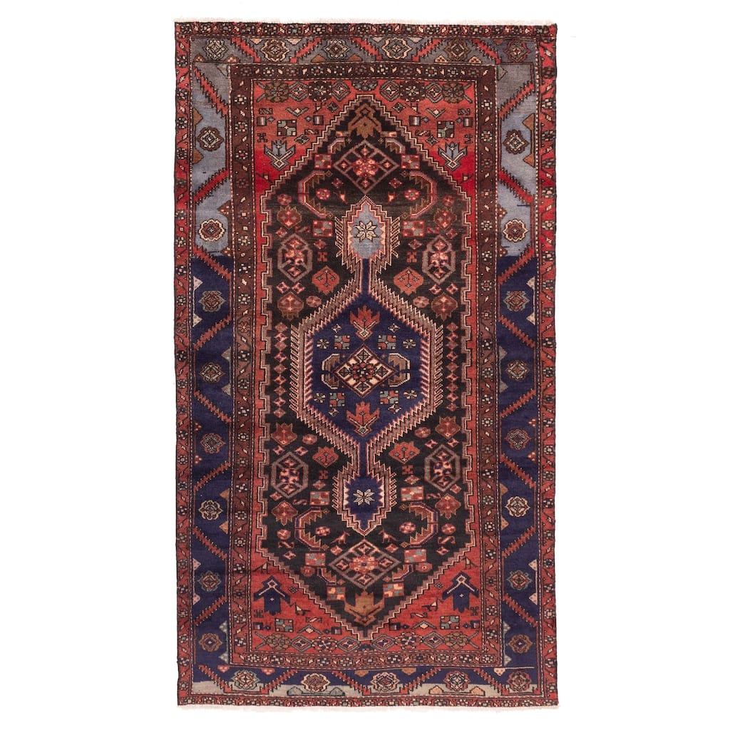 ECARPETGALLERY Hand-knotted Andelz Black, Red Wool Rug - 4'0 x 7'3