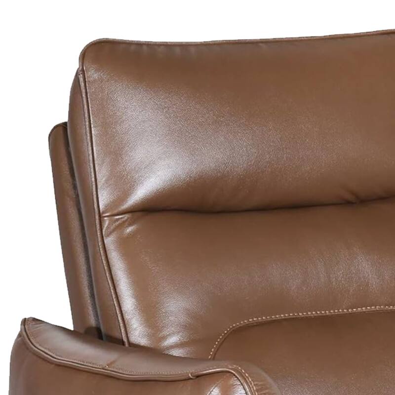 Teren Power Recliner Chair, Rich Caramel Brown Leather Match, Foam