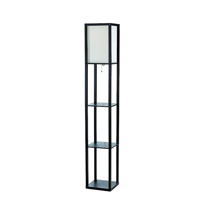 Porch & Den Victorine Floor Lamp Etagere Organizer Storage Shelf - Black