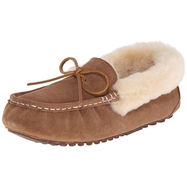 Pajar Womens India Moccasin Slippers Suede Faux Fur