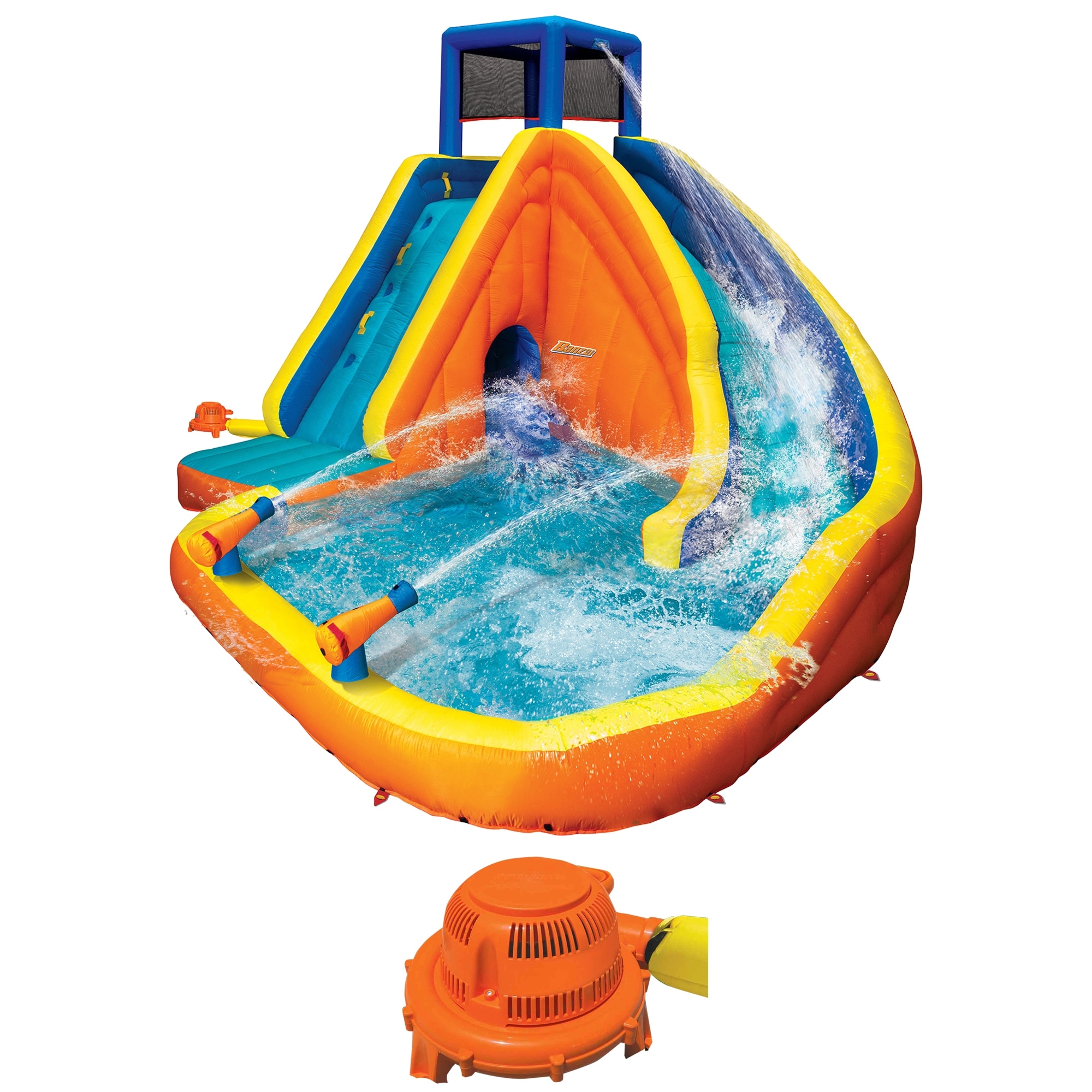 Banzai Sidewinder Falls Inflatable Water Park Pool with Slide and