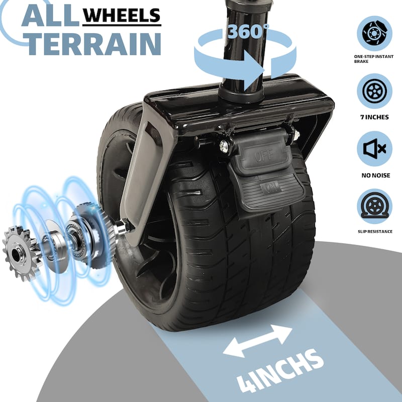 Heavy-Duty Foldable Utility Wagon - 480lbs Capacity, Patented Ultra-Stable Frame, 1:6 Space-Saving Fold & 7"All-Terrain Wheels