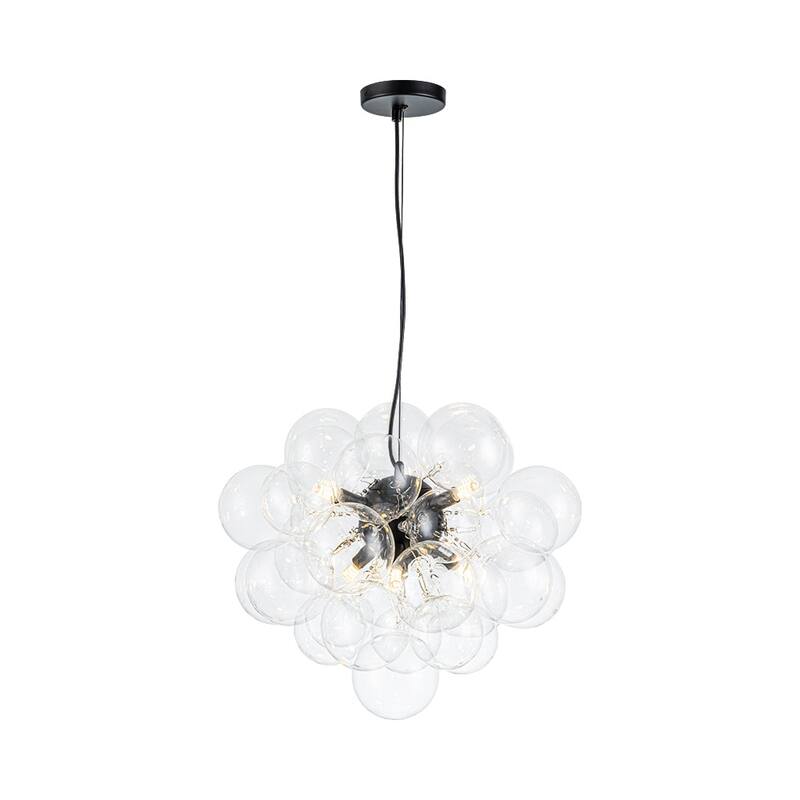 Glam 6-Light Dimmable Cluster Glass Globe Bubble Chandelier