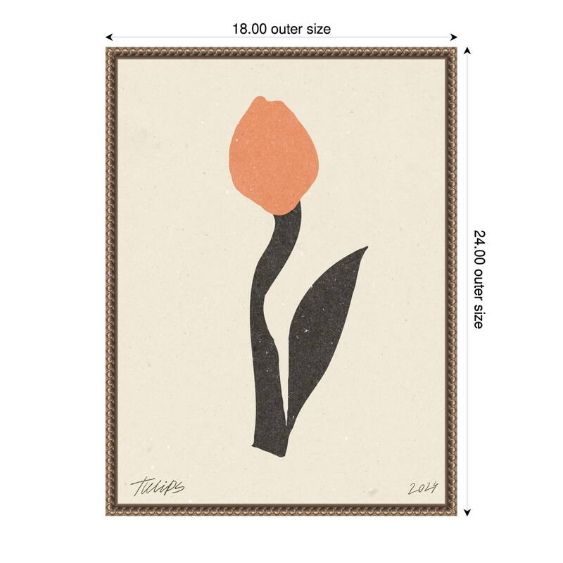 Modern Flower No. 1 by Nktn (18 x 24 in.), Framed Canvas Wall Art Print