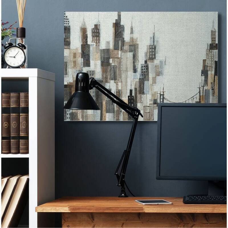 Stupell Cityscape Abstract Squares Neutral Painting Canvas Wall Art