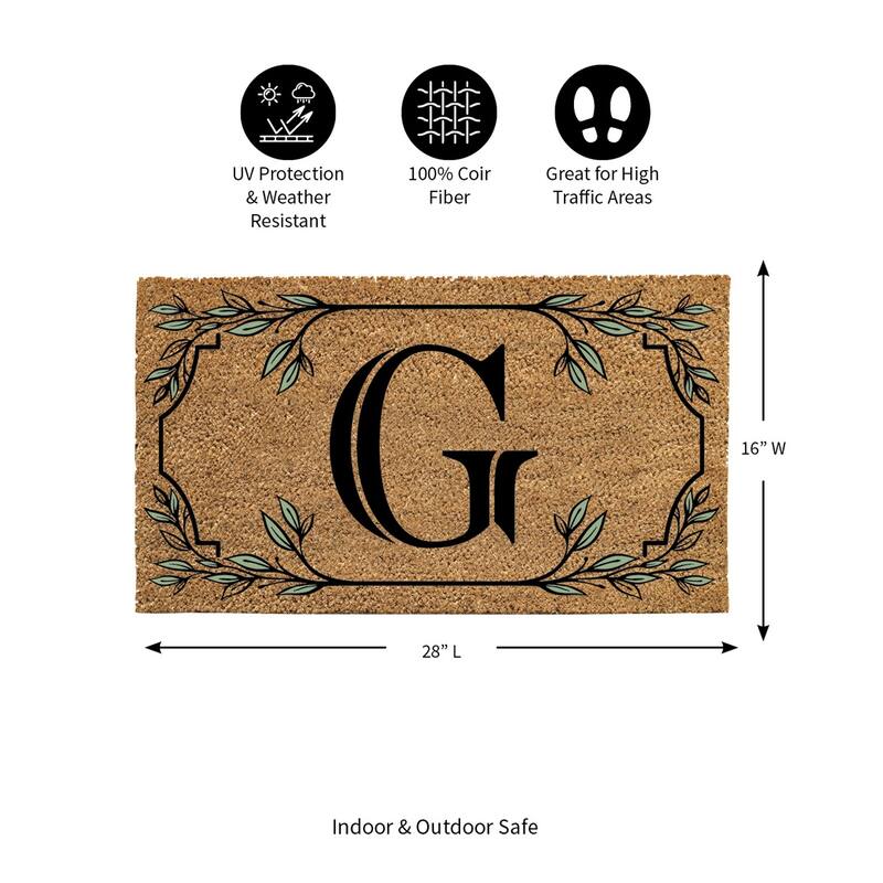 28 in. x 16 in. Monogram Coir Mat, Letter "G"