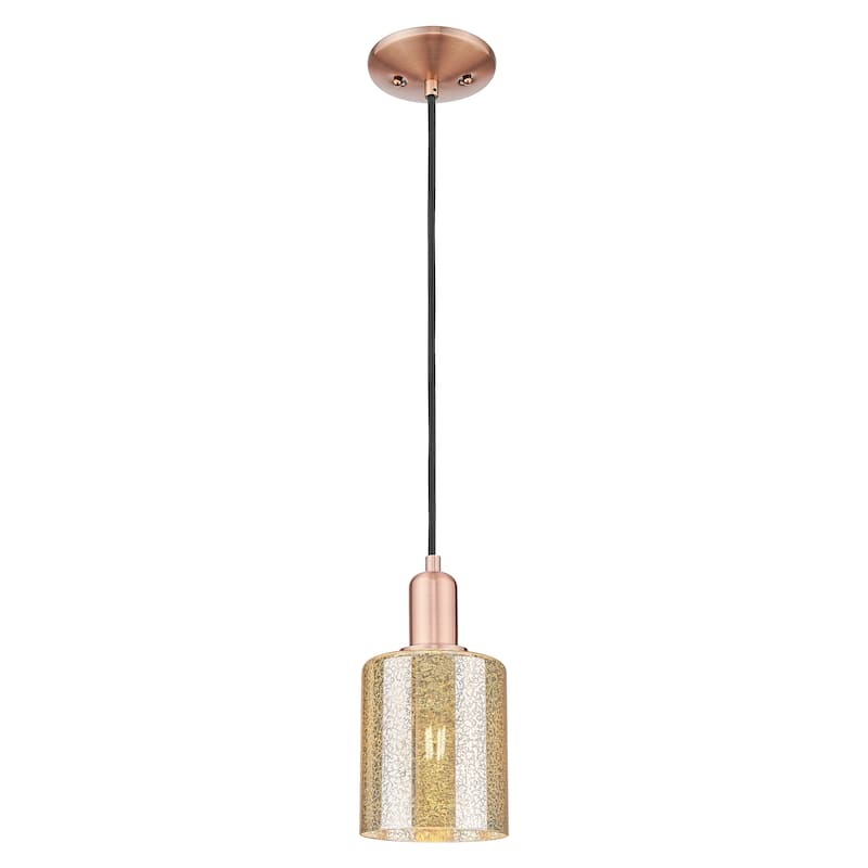 Innovations Lighting Endless Possibilities Arcadia - Cobbleskill - 1 Light 5" Cord Hung Mini Pendant - Mercury/Antique Copper