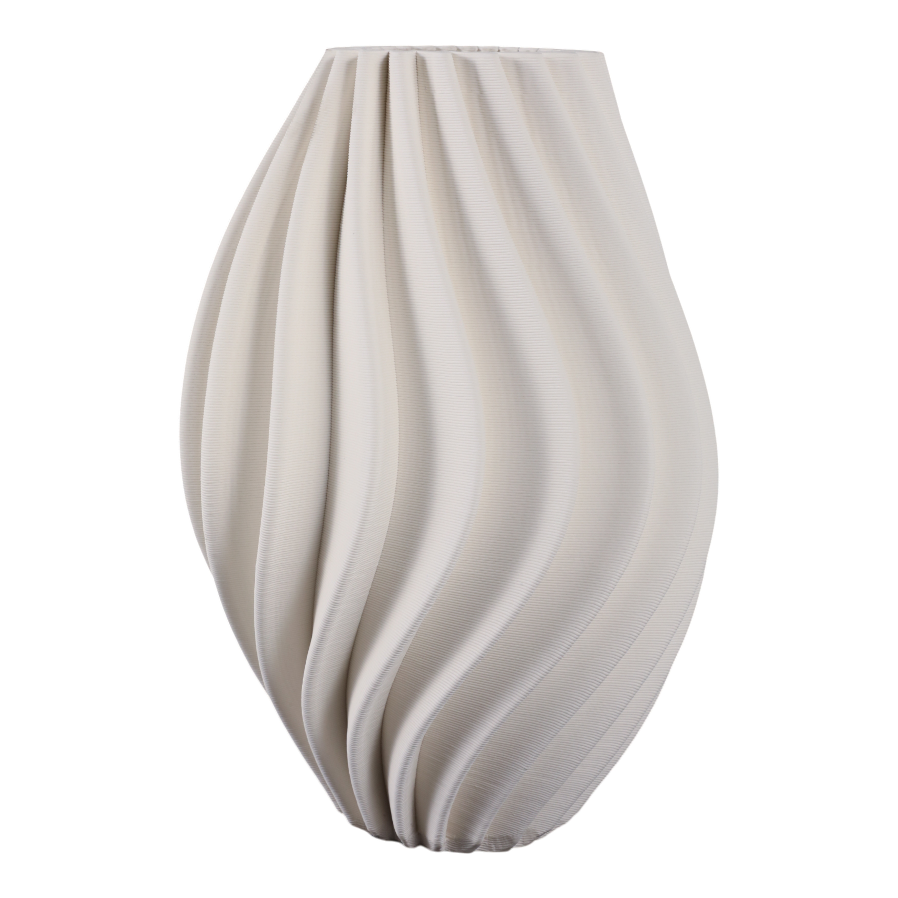 Porcelain Sculptural Fluted Vase Vertical Ribbed Design Modern Style