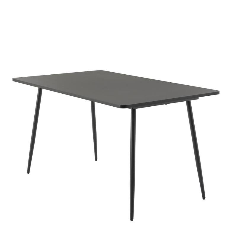 Modern Rectangle Dining Table with 53-Inch Wide MDF Tabletop - Black