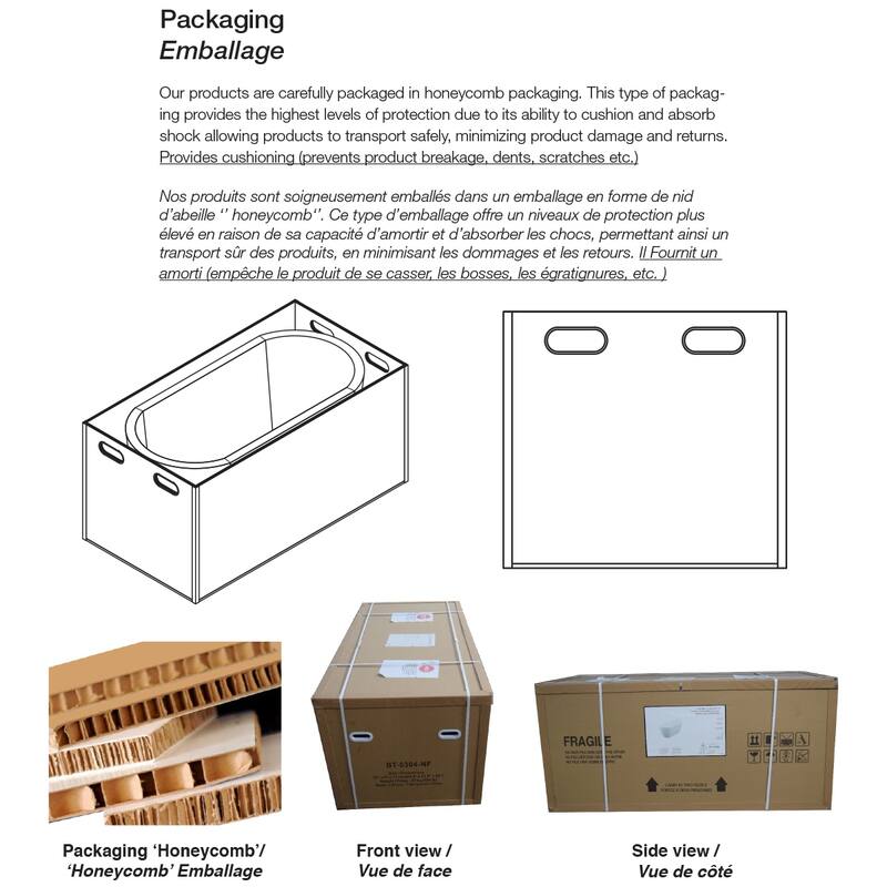 A&E Bath Chester Glossy White Freestanding Rectangle Bathtub
