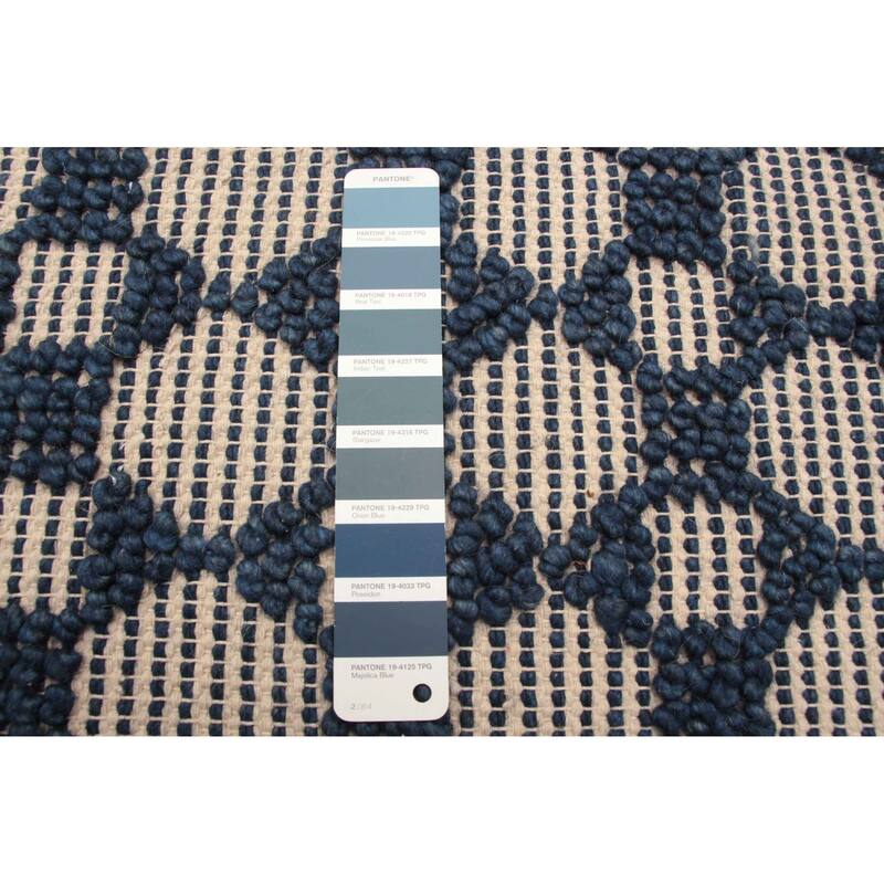 ECARPETGALLERY Braid weave Sienna Navy Wool Rug - 5'3 x 7'5