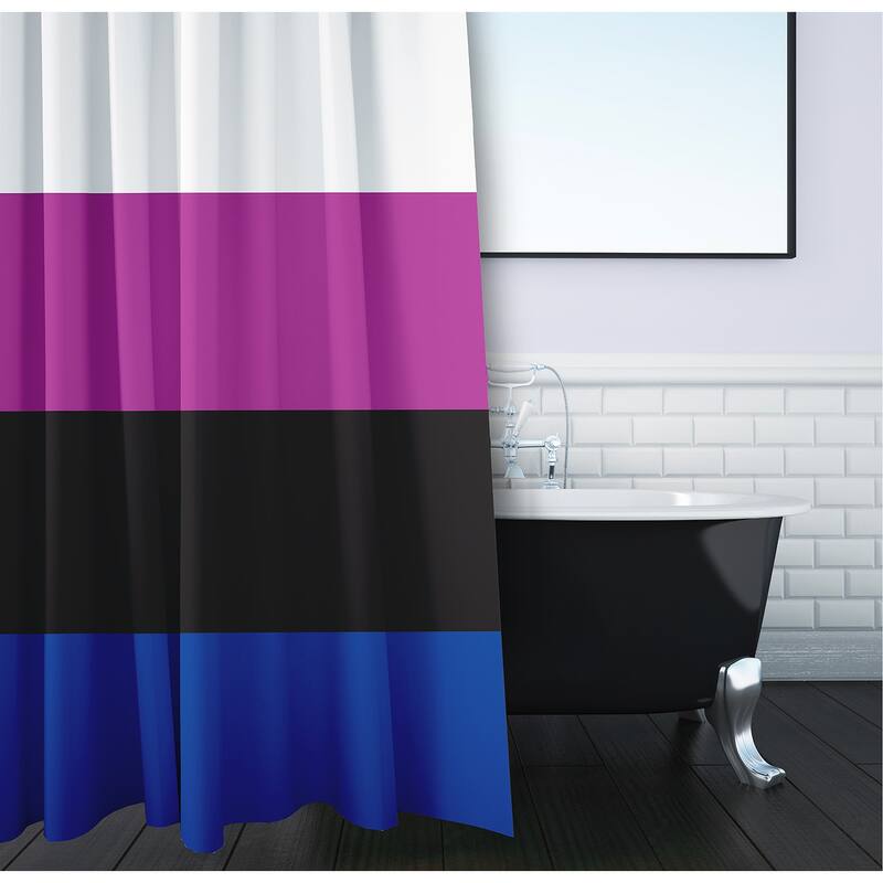 Inclusive Pride Flag Durable Poly Shower Curtain