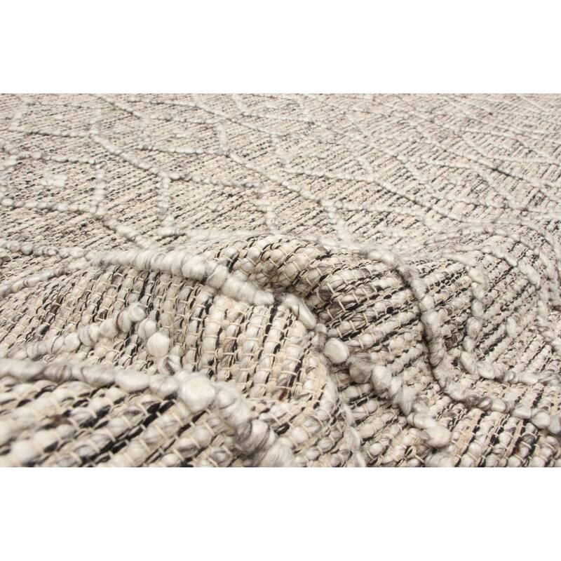 ECARPETGALLERY Braid weave Sienna Grey Wool Rug - 5'1 x 7'9