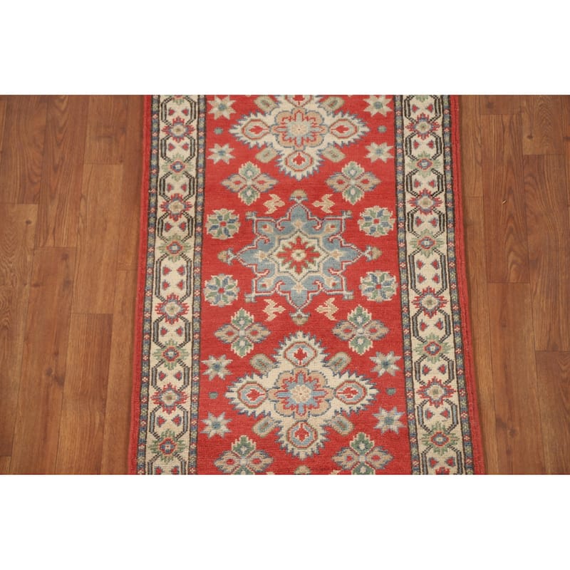 Kazak Runner Rug Hand-Knotted Oriental Wool Carpet - 2'2" x 5'10"