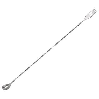 1pcs stainless steel stick fork spoon cocktail spoon spiral kitchen utensils  double stick stir stick cocktail bar bar utensils