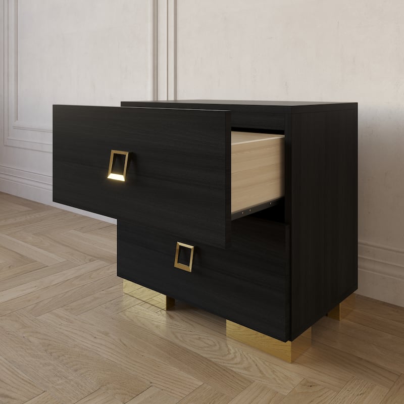 CraftPorch Modern Luxurious 2-Drawers Nightstand