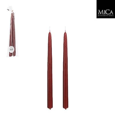 Set of 2 Bordeaux Taper Candles-ST - Burn Time 9 Hours