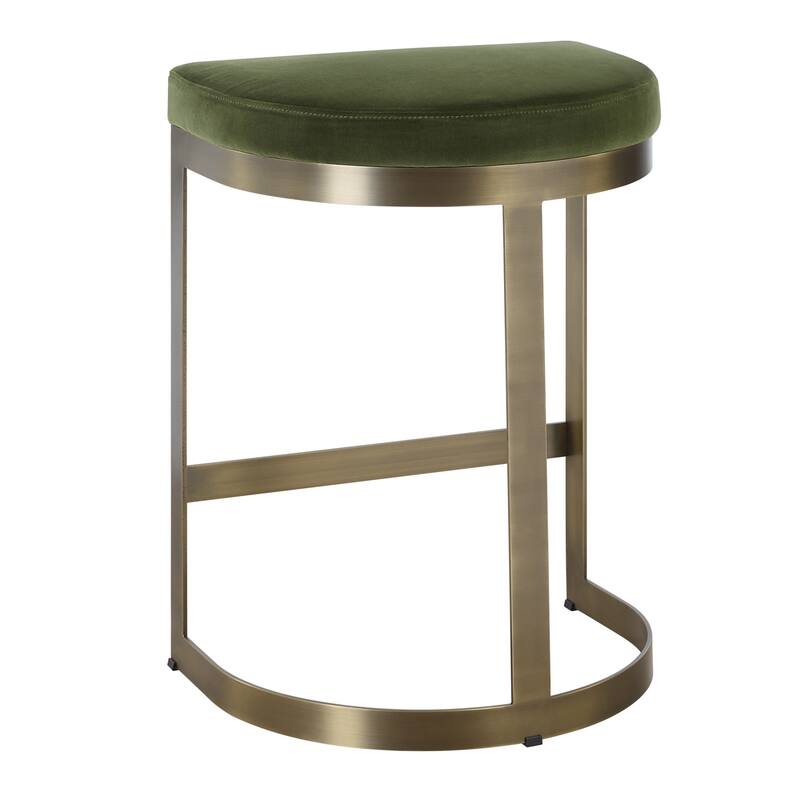 Hand Forged Crescent Counter Stool - 26" - Brass Finish