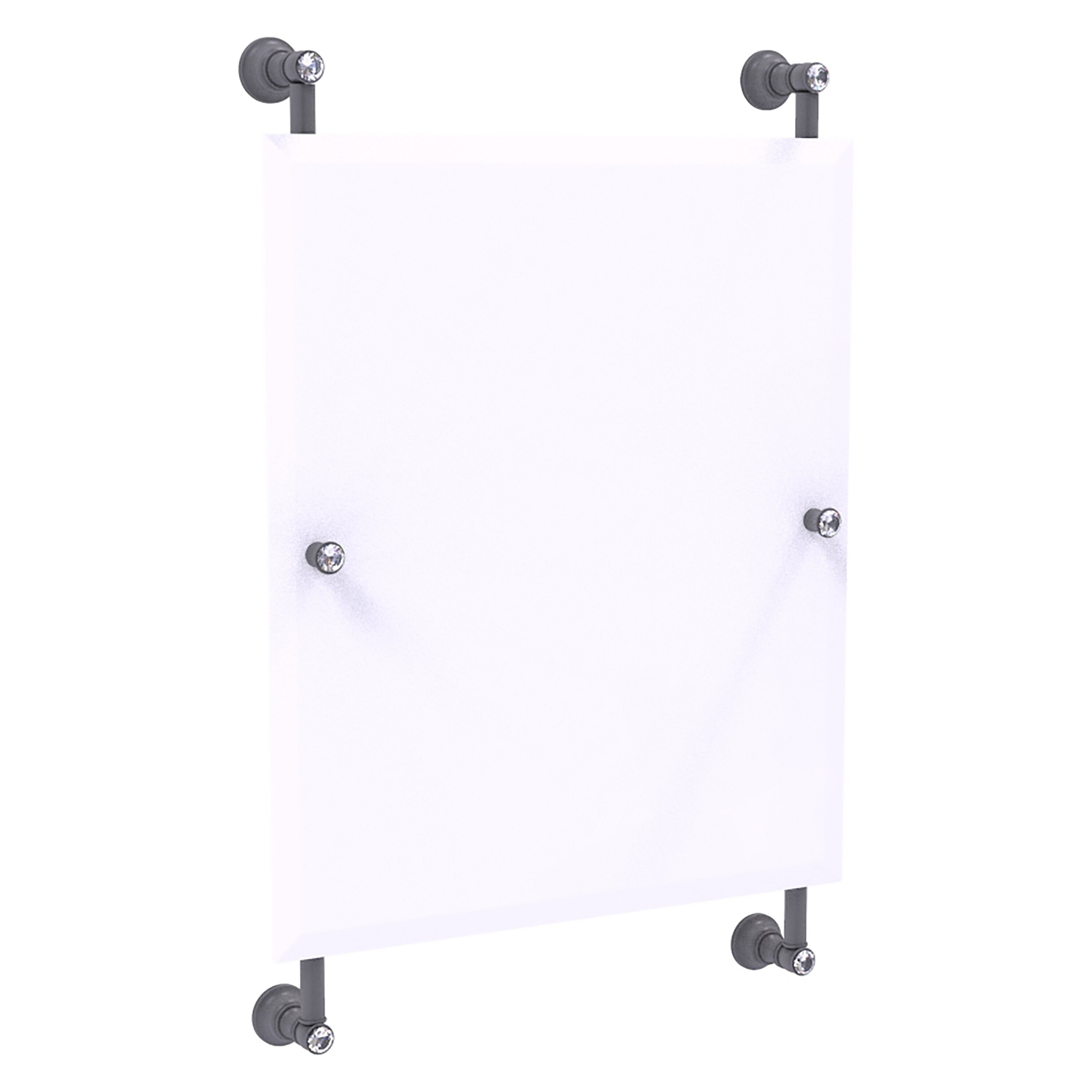 Allied Brass Carolina Crystal Collection Rectangular Frameless Rail Mounted Mirror