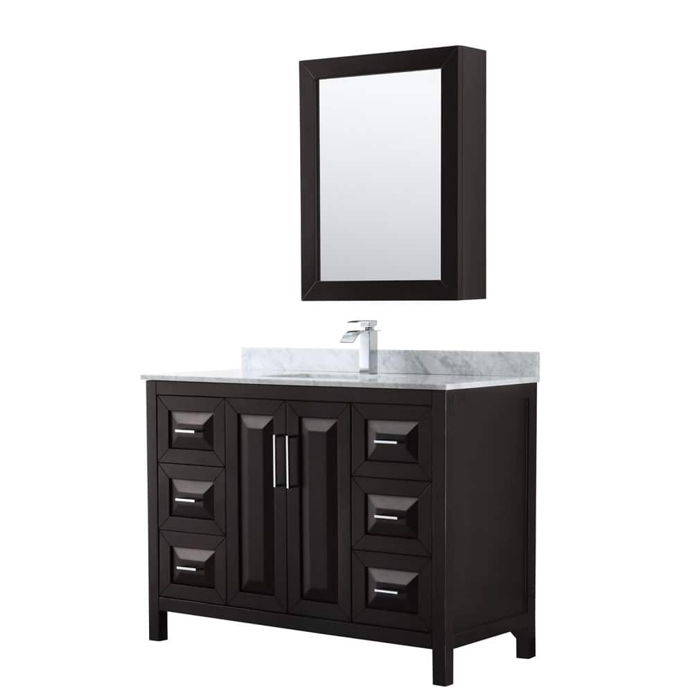 Wyndham Collection Daria 48" Free Standing Single Vanity Set with MDF