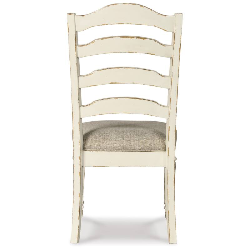 Alyn Dining Side Chair Set of 2, Ladderback, Distressed White Wood