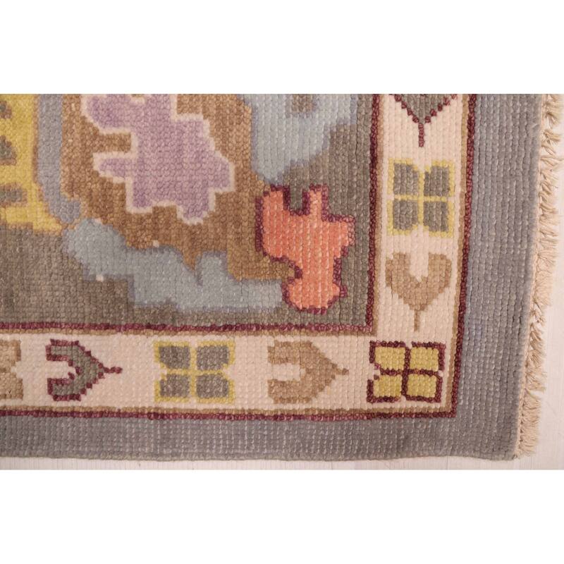 ECARPETGALLERY Hand-knotted Modern Oushak Grey Wool Rug - 8'9 x 11'11