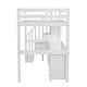 preview thumbnail 9 of 8, Twin Size Loft Bed Frame with Storage Staircase,Built-in Desk & Double Storage Drawers,Wood Loft Bed for Kids Teens Adults,White