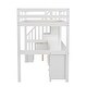 preview thumbnail 10 of 10, Wood Twin Loft Bed with Desk & Drawers, Staircase & Guardrails, White