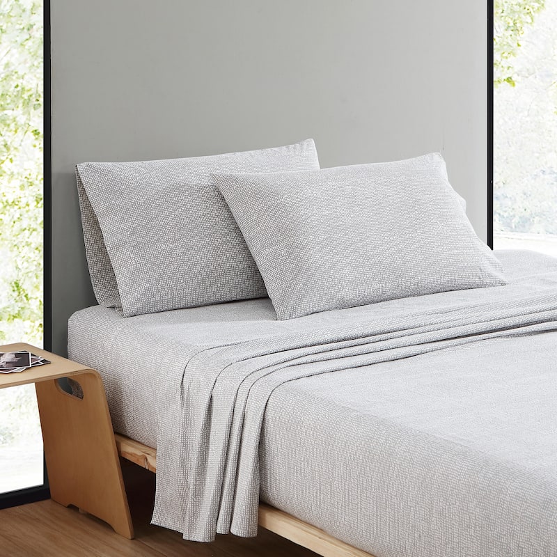 Marimekko Printed Cotton Percale Sheet and Pillowcase Sets - King - Orkanen Grey