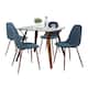 Option Blue Fabric/Clear Glass/Walnut Wood