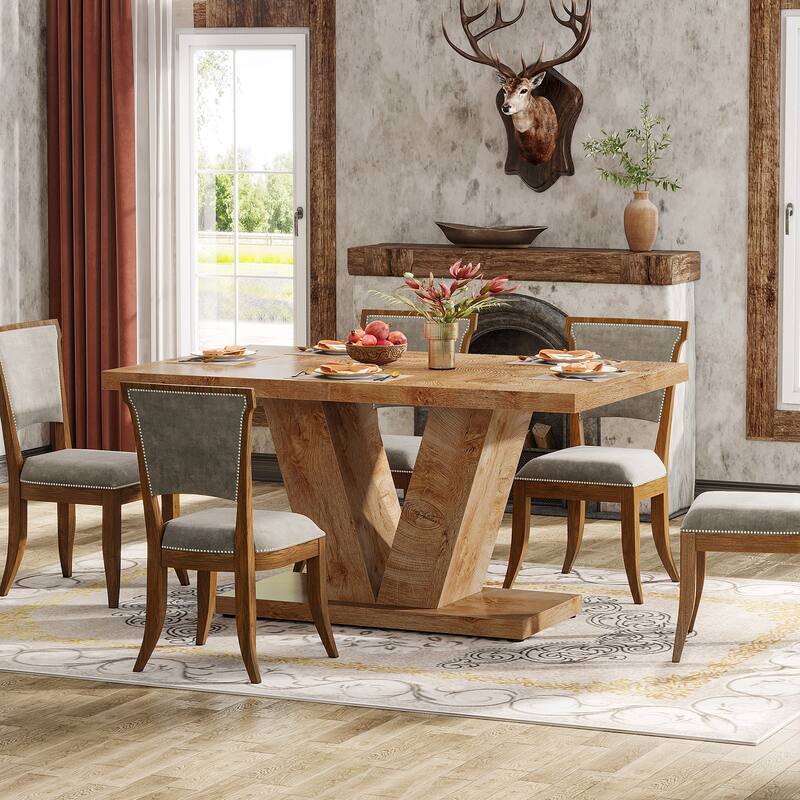 47 Inches Small Farmhouse Dining Table for 4 - N/A