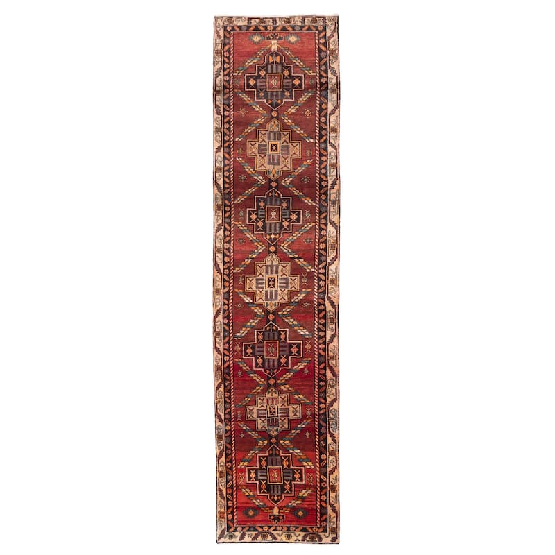 ECARPETGALLERY Hand-knotted Konya Anatolian Red Wool Rug - 3'1 x 14'4