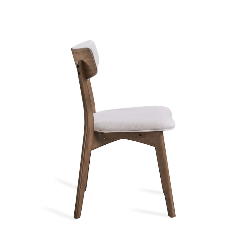 Chazz Mid-Century Modern Upholstered Rubberwood Dining Chairs (Set of 2) by Christopher Knight Home