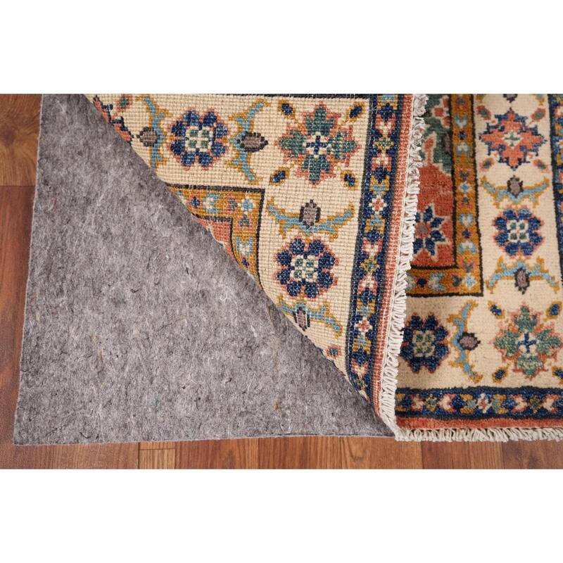 Geometric Kazak Accent Rug Handmade Orange Wool Carpet - 2'0" x 3'0"