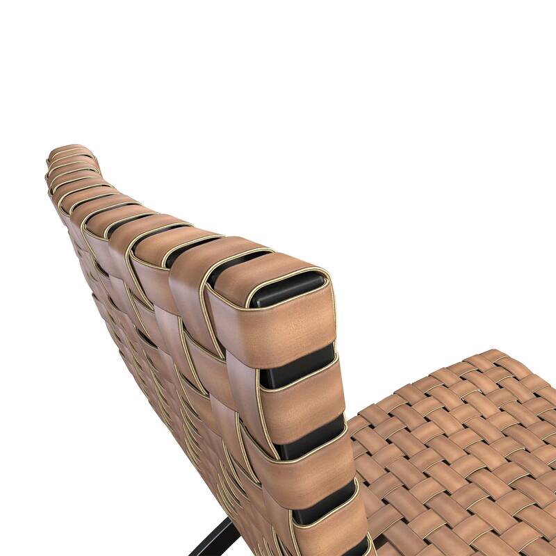 3 Piece Rattan Accent Chair Set, Foldable Wicker Lounger Chairs and Coffee Table Set
