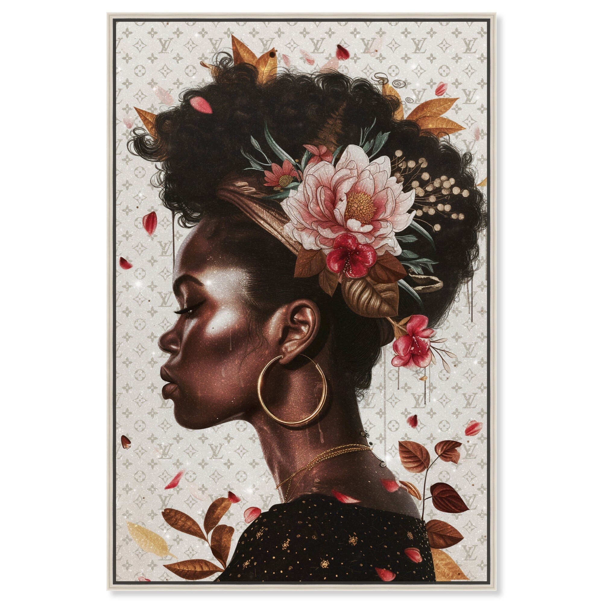 Flowers In Her Hair II Canvas Glam Women Art by Art Remedy