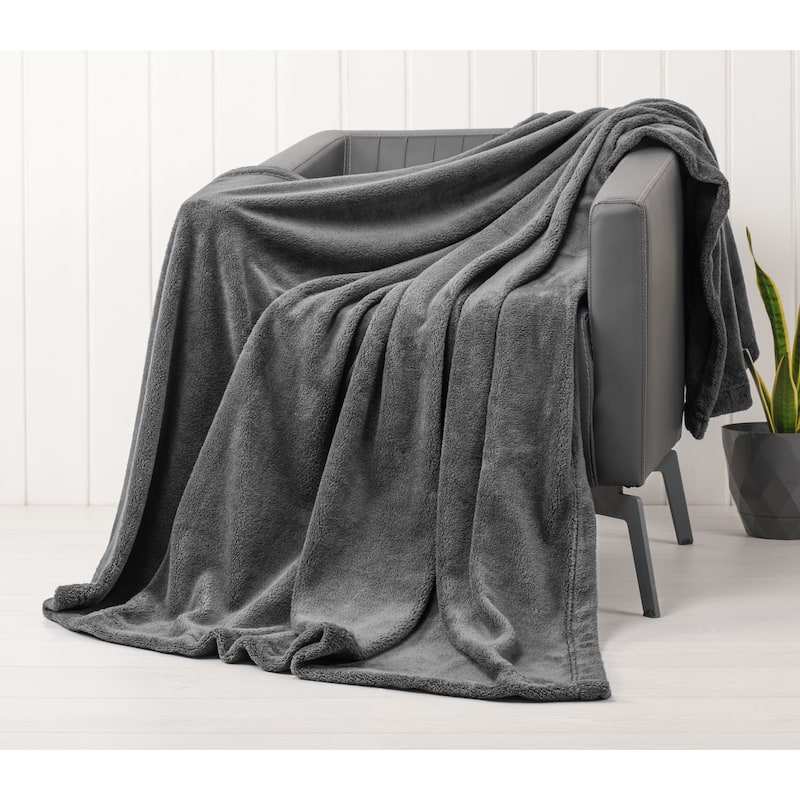 American Soft Linen Bedding Fleece Blanket - 60x80 - Gray